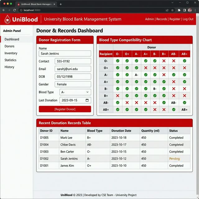 ULAB Blood Bank web app screenshot
