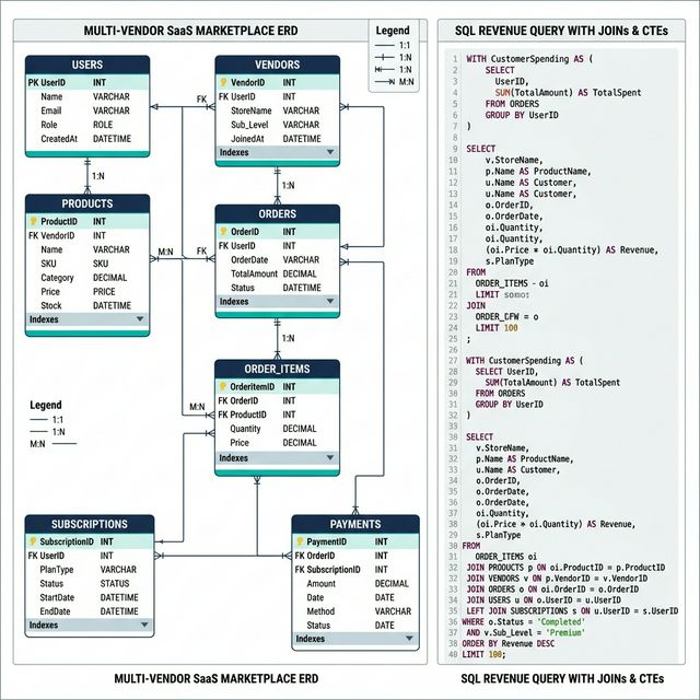 SaaS Marketplace SQL Assignment screenshot